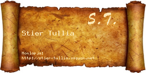 Stier Tullia névjegykártya
